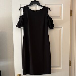 Tommy Hilfiger Black Cold Shoulder Midi Dress